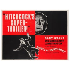 Used North by Northwest Original British Film Poster, 1950s, Hitchcock