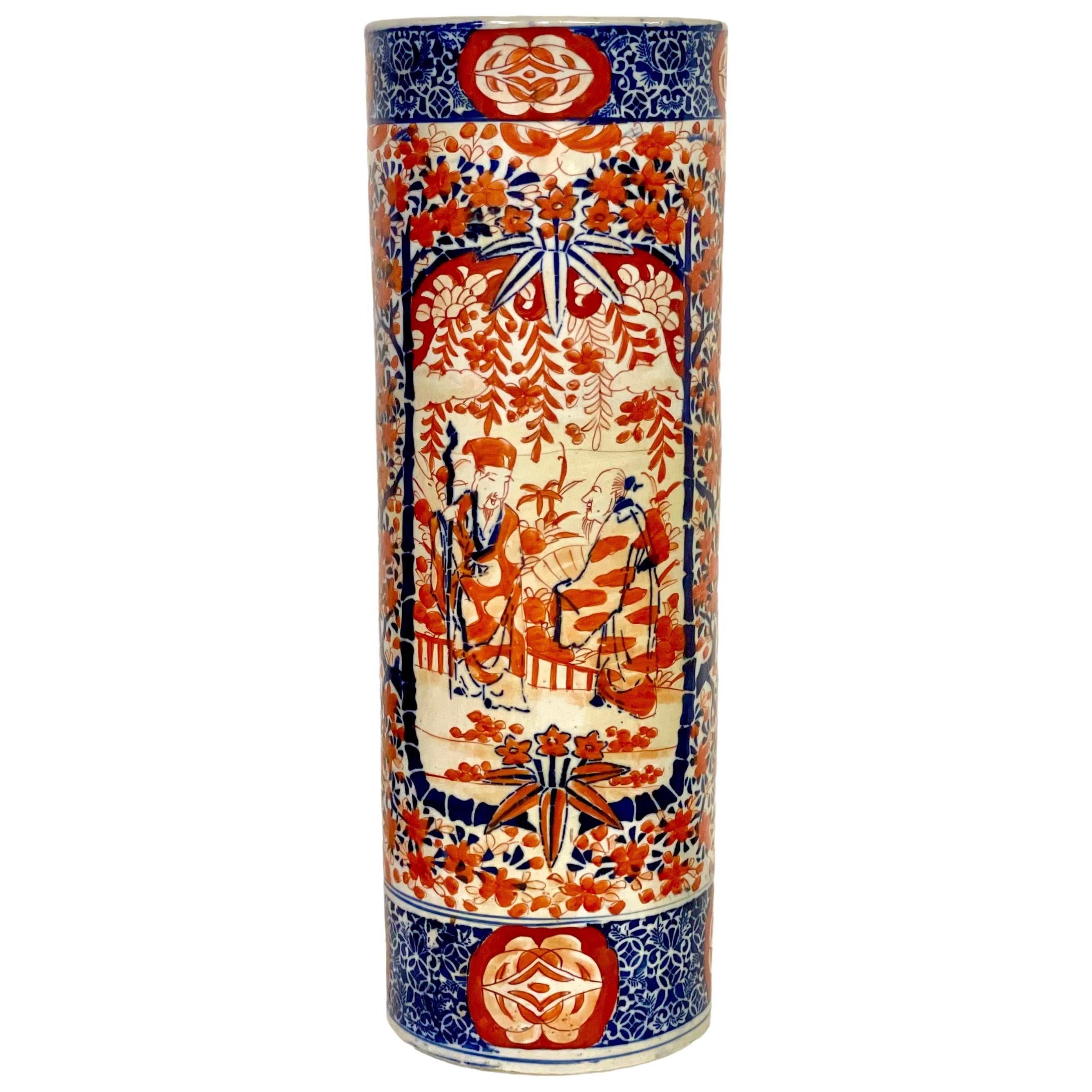 Antiquité - Stand à parapluie en porcelaine Imari Porcelaine japonaise