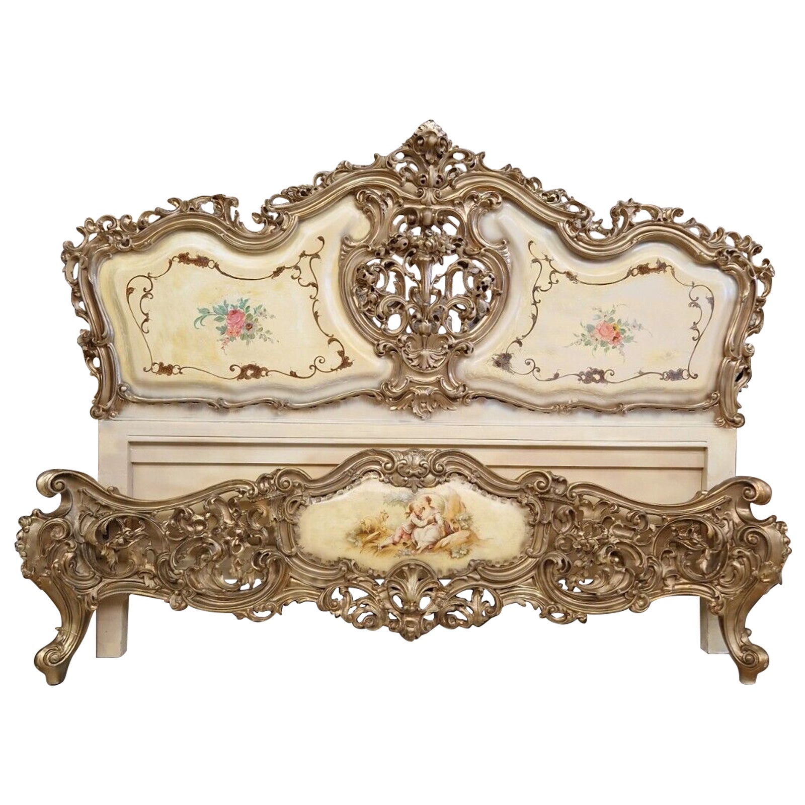 Pair of Antique Italian Painted Beds For Sale at 1stDibs antique italian bed, vintage