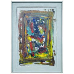 Abstraktes Gemälde des modernen Expressionismus, signiert Mullin