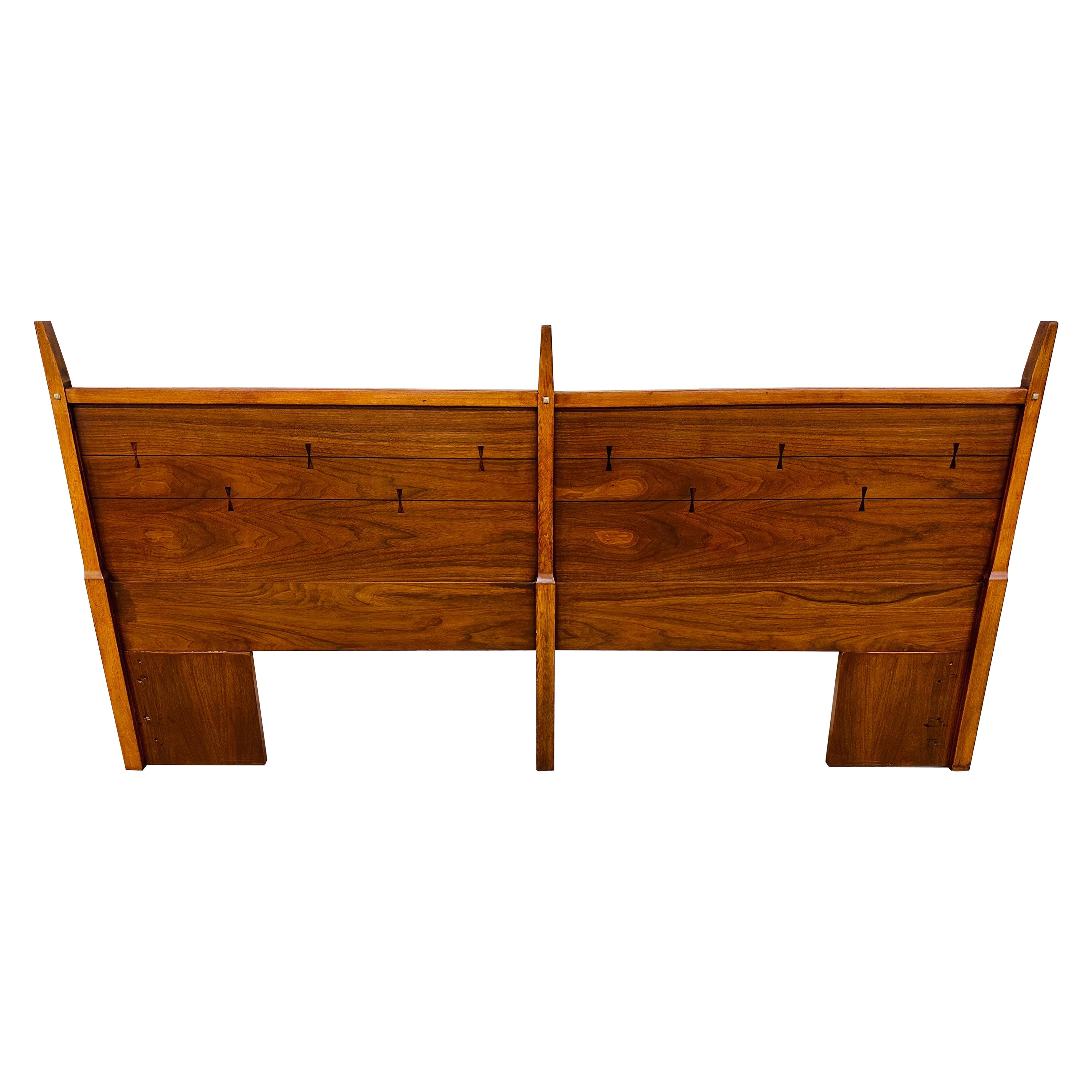 Mid-Century Modern Lane Tuxedo Walnut King Headboard