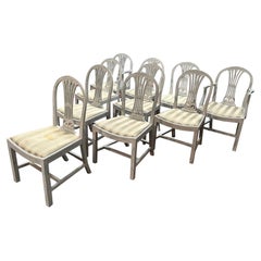 An Attractive Set of 10 Painted Mahogany Chairs