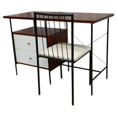 Escritorio y silla modernos de mediados de siglo en madera dura y hierro de Geraldo de Barros, Brasil
