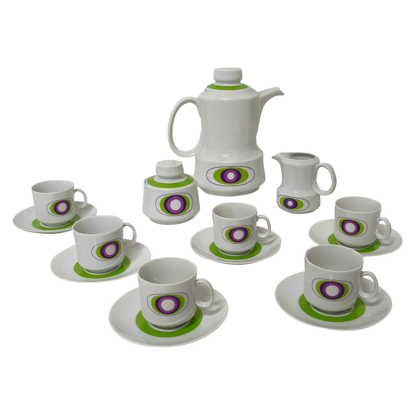 Porcelain Coffee Service Bavaria Midcentury Modern German Design 1970s  For Sale