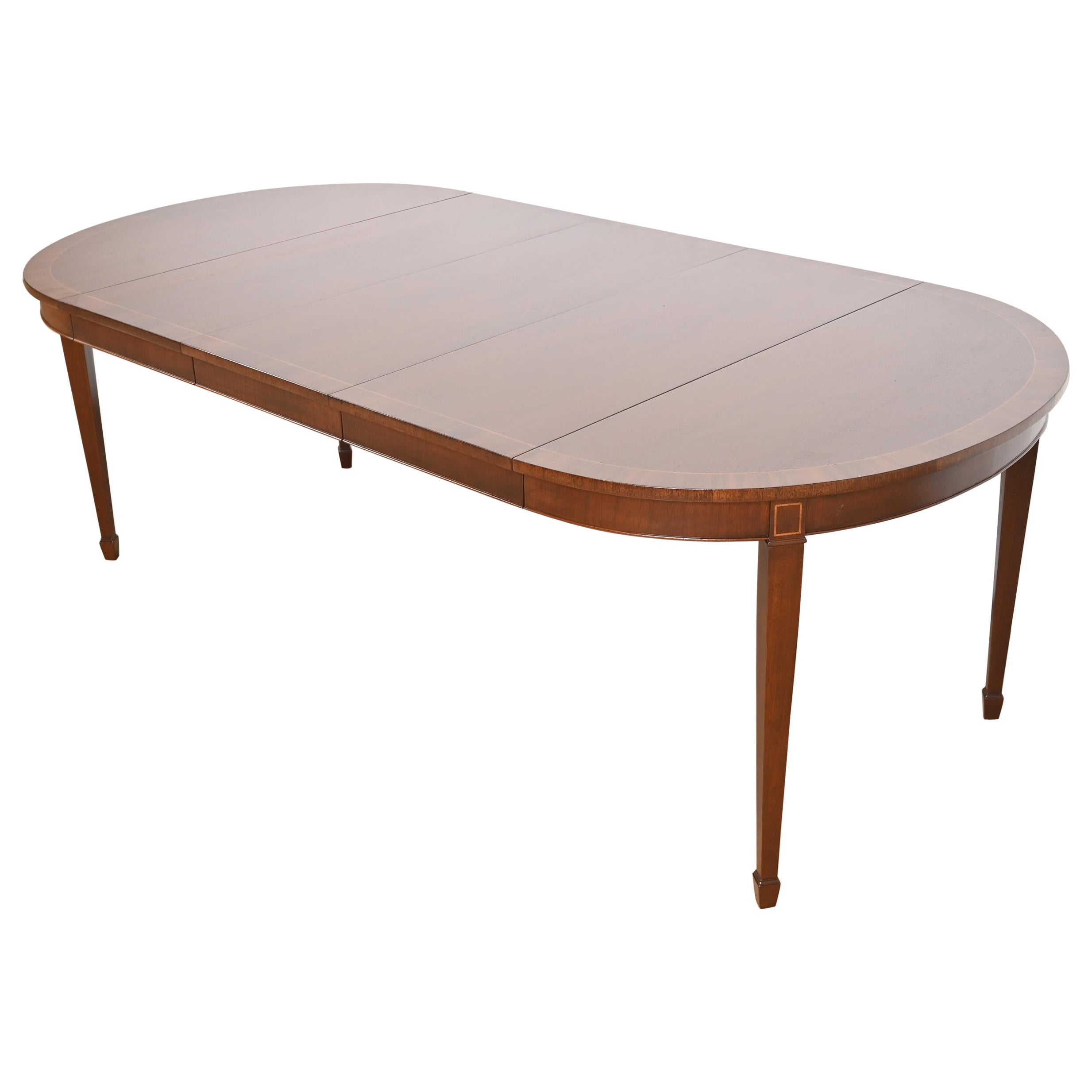 Kindel Furniture Federal Banded Mahogany Extension Dining Table, Refinished