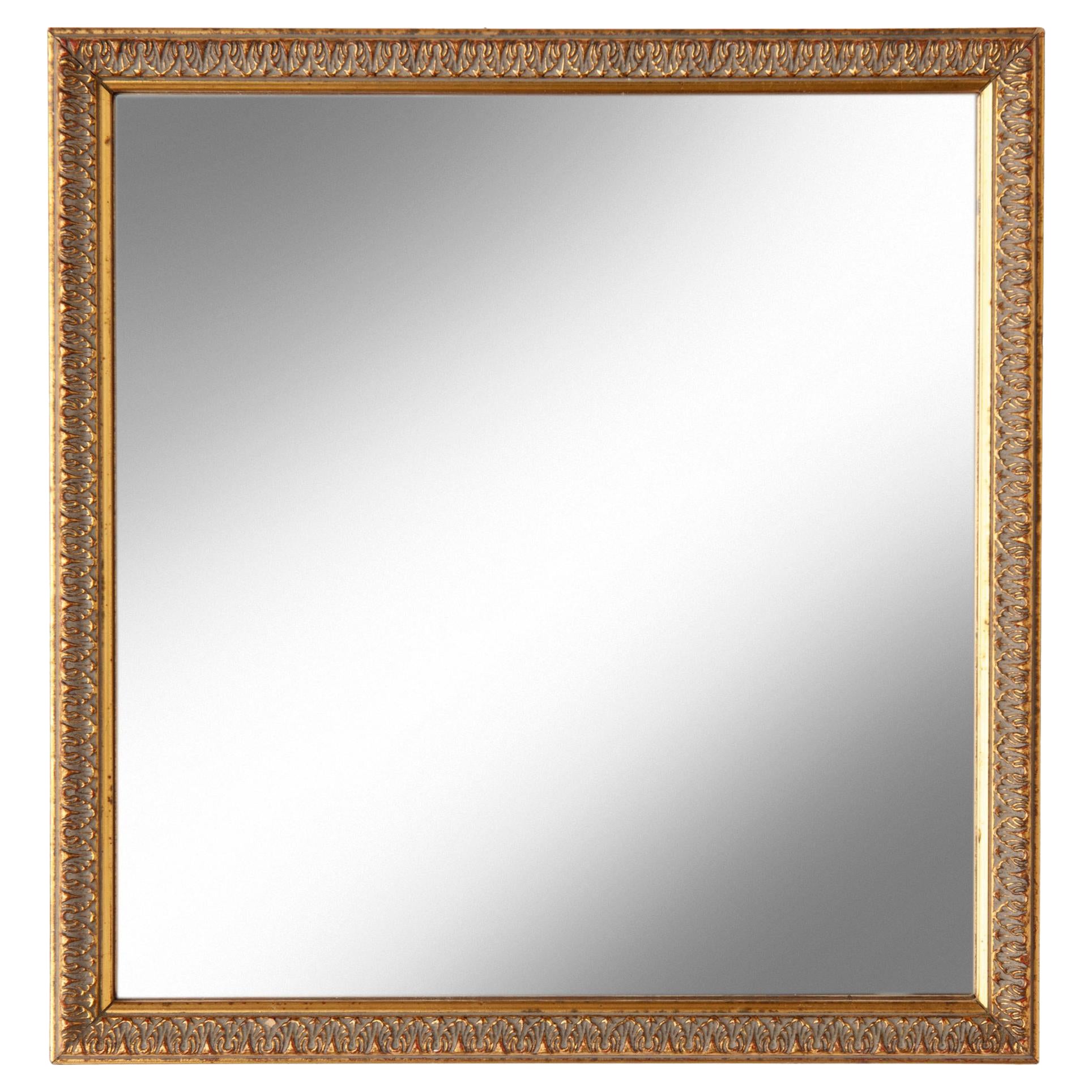 Square Gold Wall Mirror