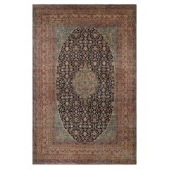 Antique Persian Kerman Lavar rug, with Floral Patterns