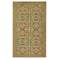Spanischer Vintage-Teppich in Gold, mit geometrischen Mustern