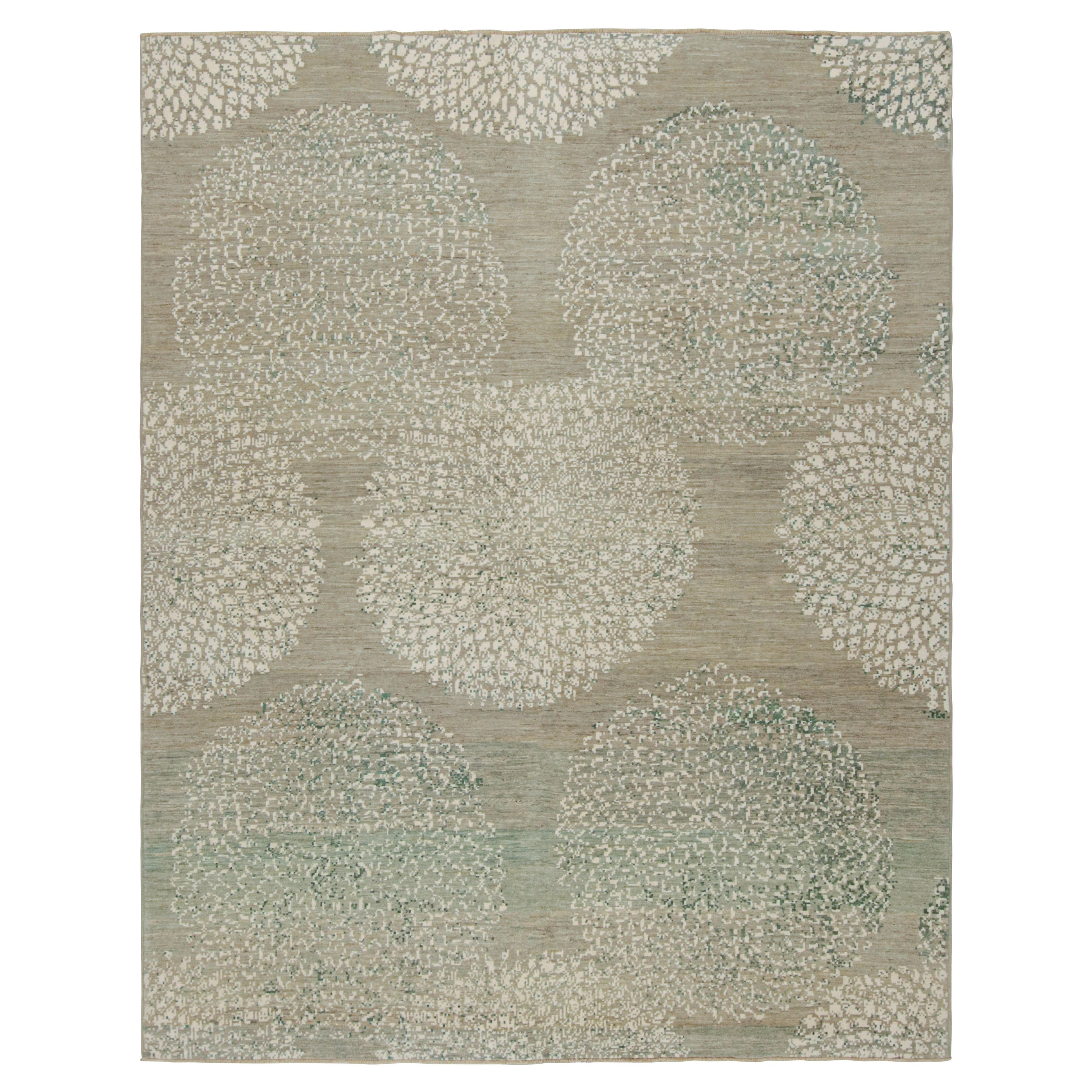 Rug & Kilim’s Modern Rug in Beige and Gray, with Geometric Patterns For Sale