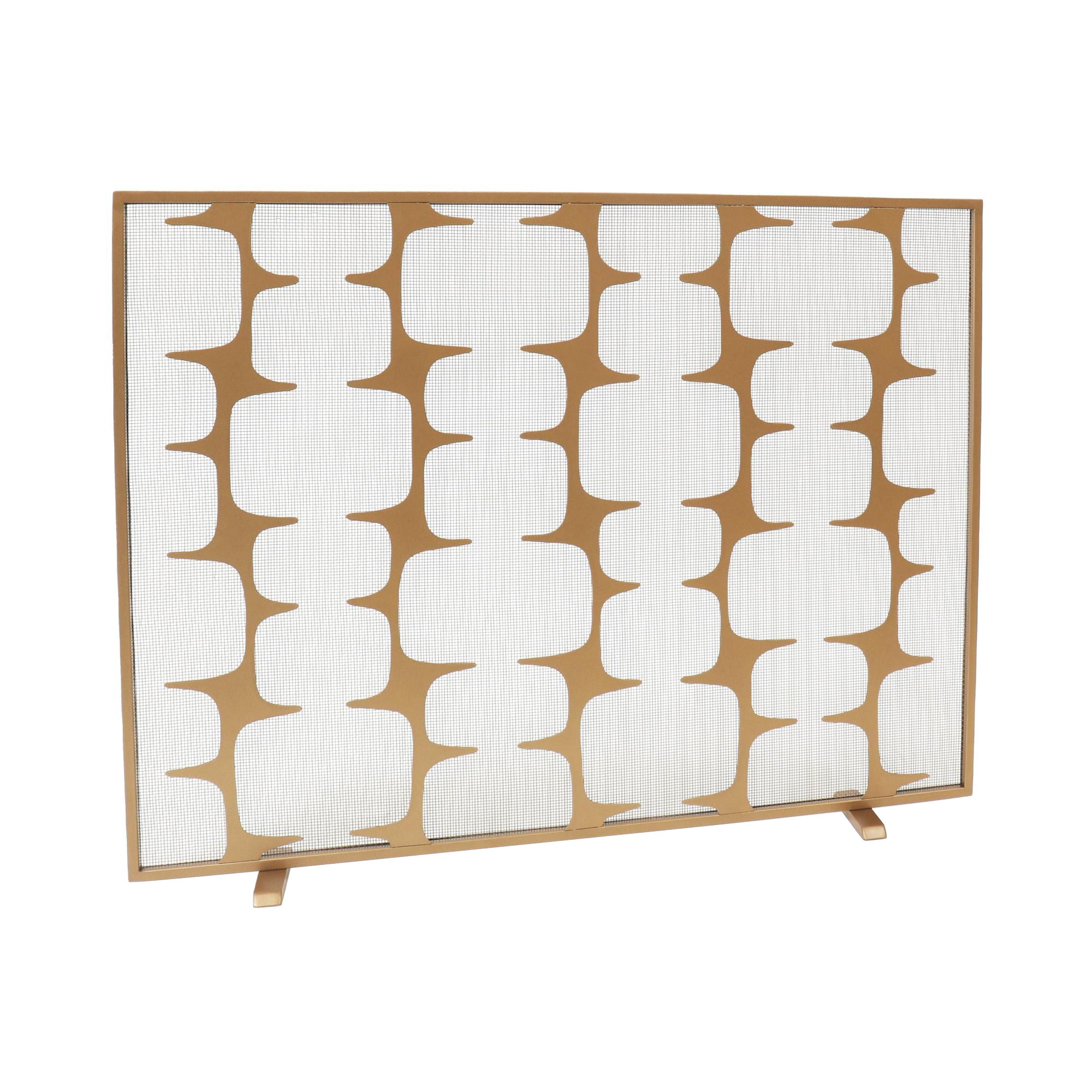 Stepping Stones Fire Screen in a Gold Finish For Sale