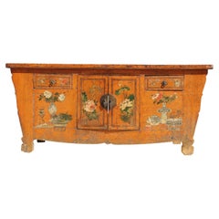 Retro 1950’s Chinese Hand Painted Credenza