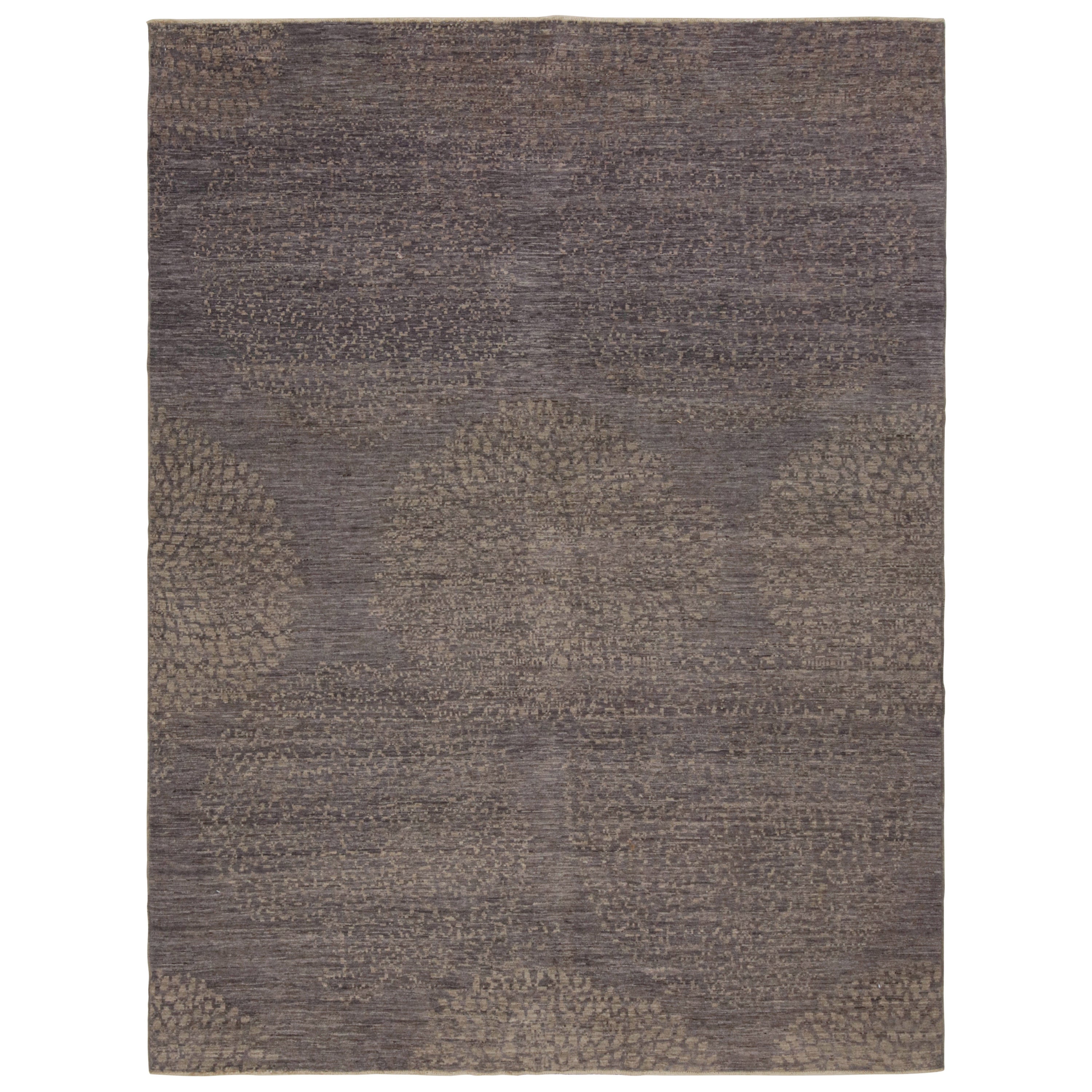 Rug & Kilim’s Modern Rug in Beige and Blue, with Geometric Patterns