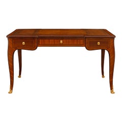 Used French Louis XV St. Tulipwood, Kingwood, And Ormolu Desk, Signed By Krieger