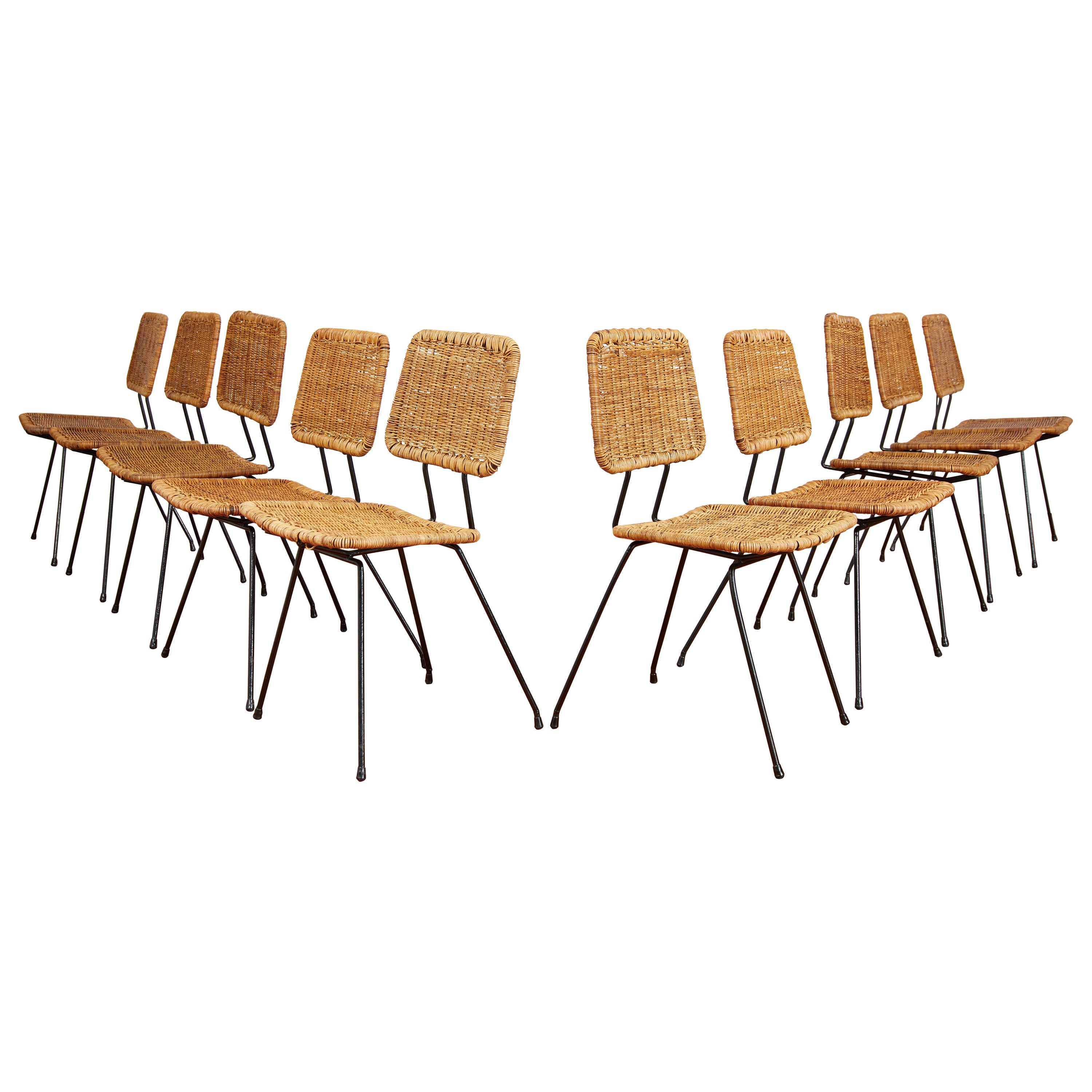 Dirk Van Sliedregt set of 10 Dining Chairs