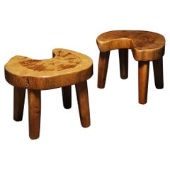 Vintage Unique primitive Swedish pine stools