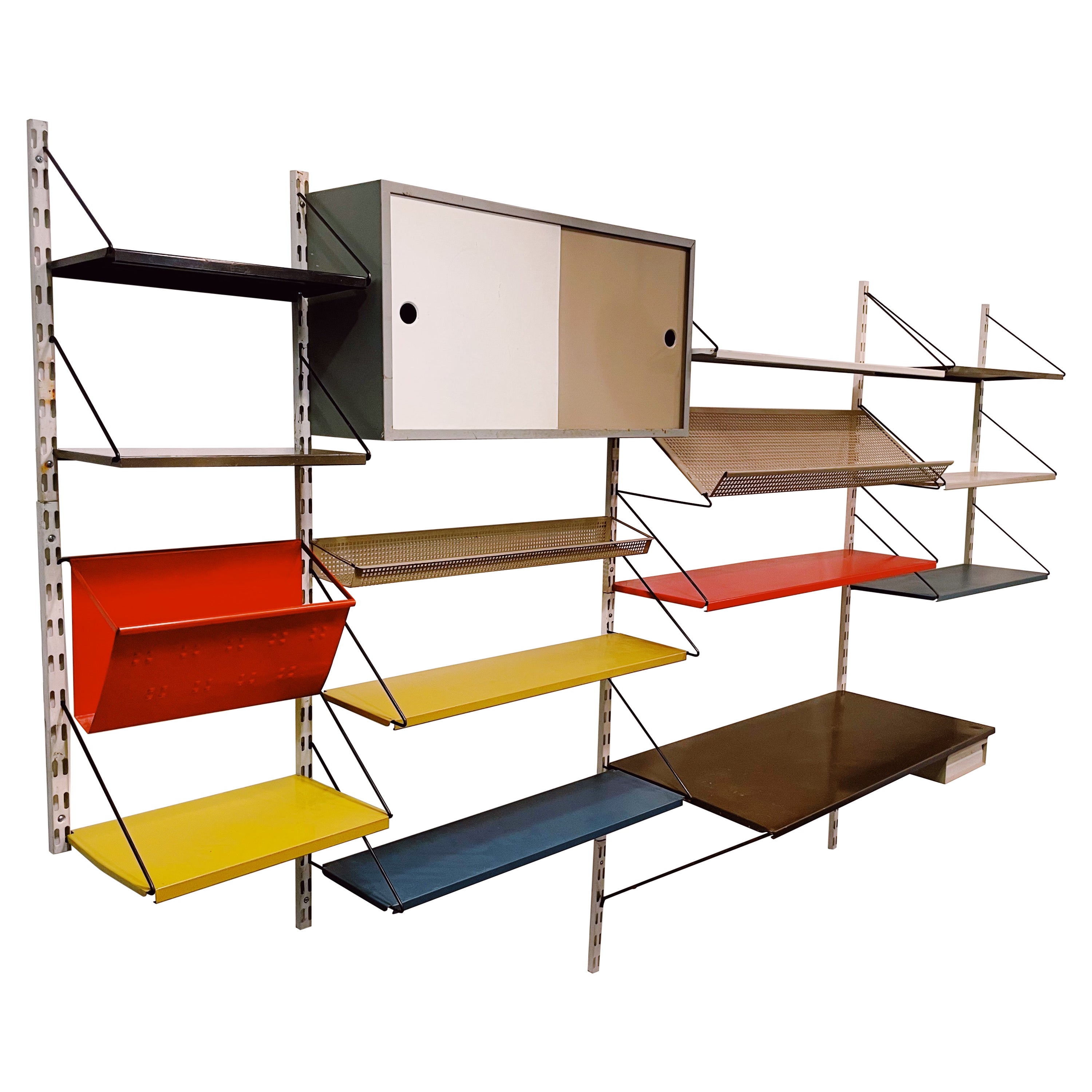 Vintage 4-Bay Mid-Century Wall Unit by Pilastro For Sale
