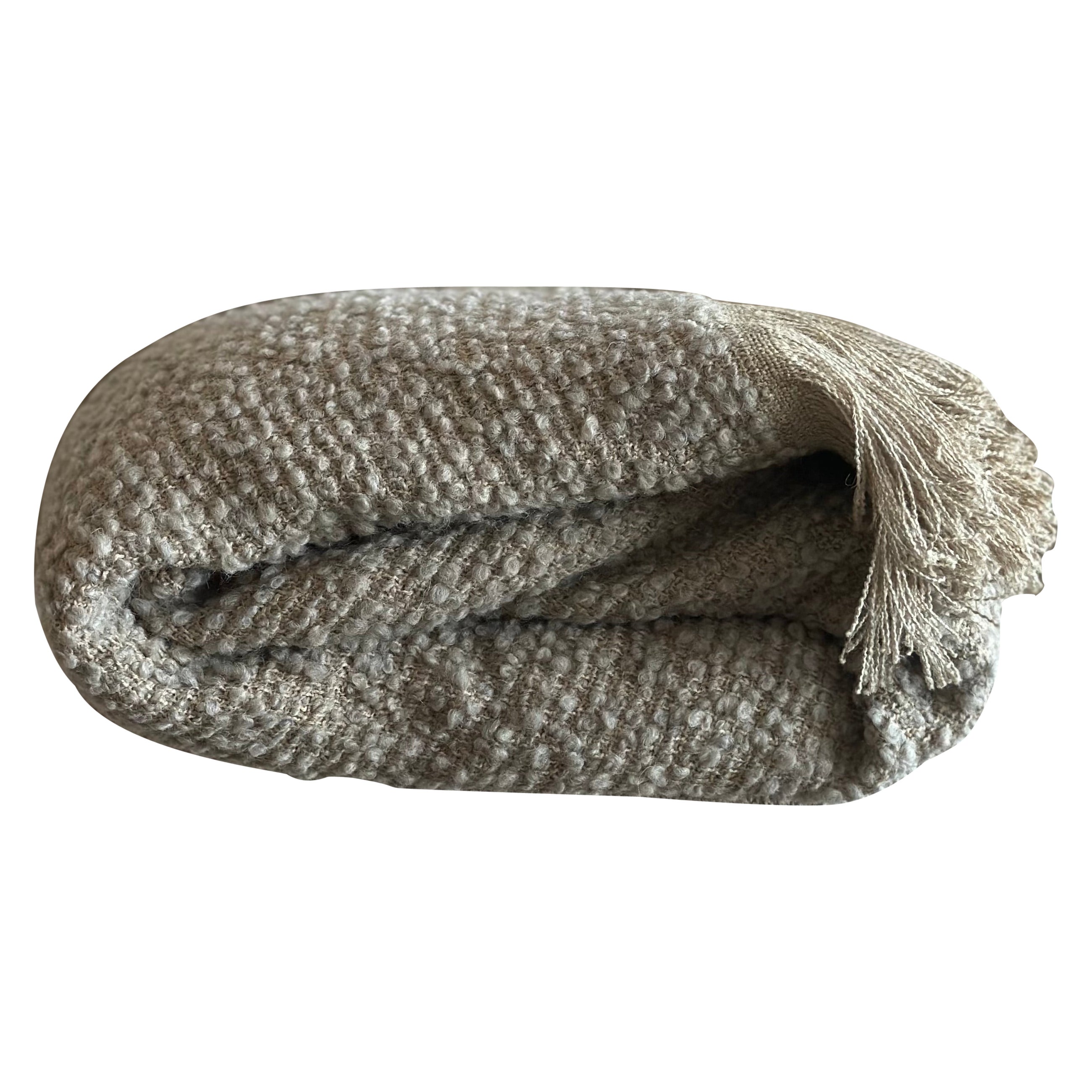 Natural and Grey Throw For Sale