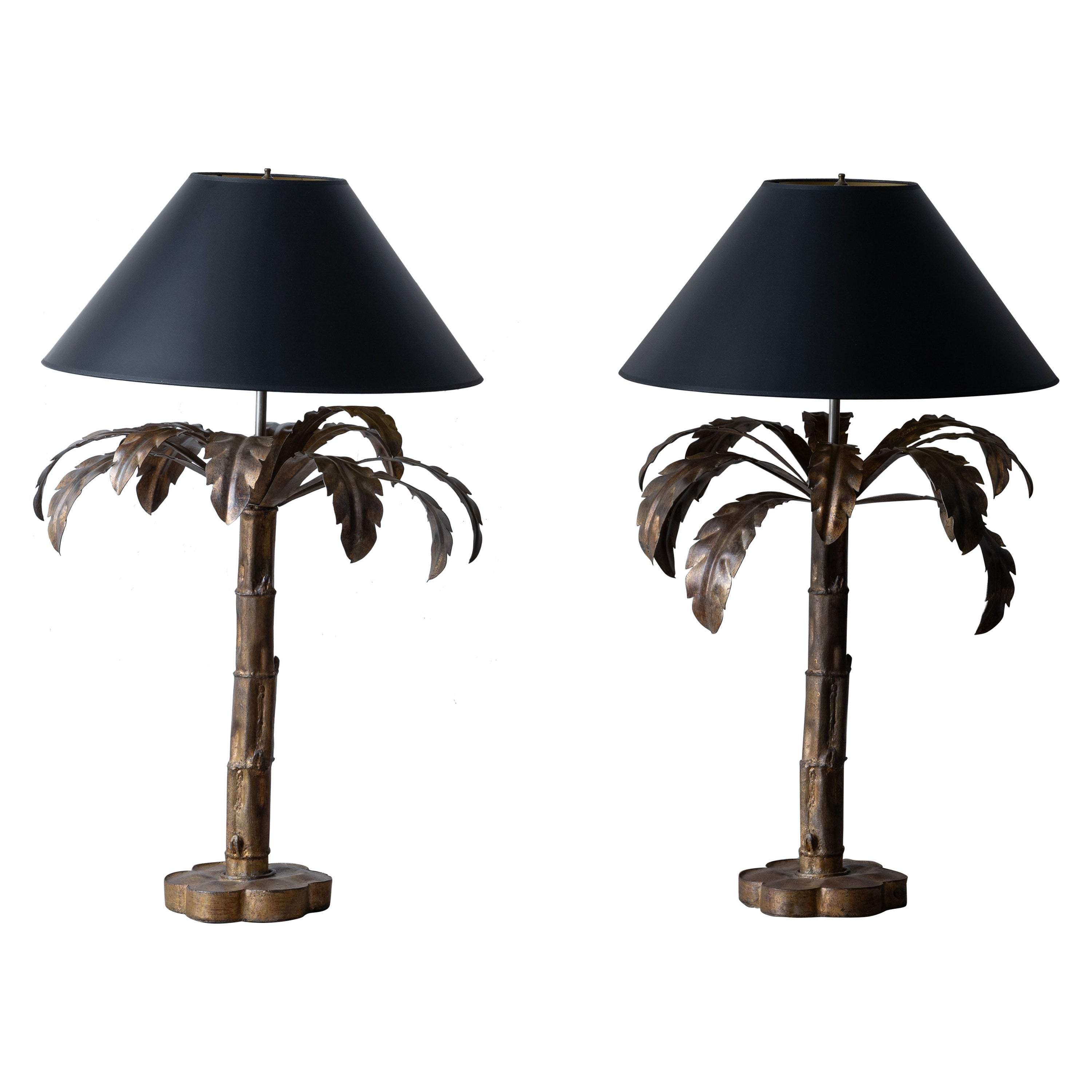 Niermann Weeks Palm Tree Table Lamps - A Pair For Sale