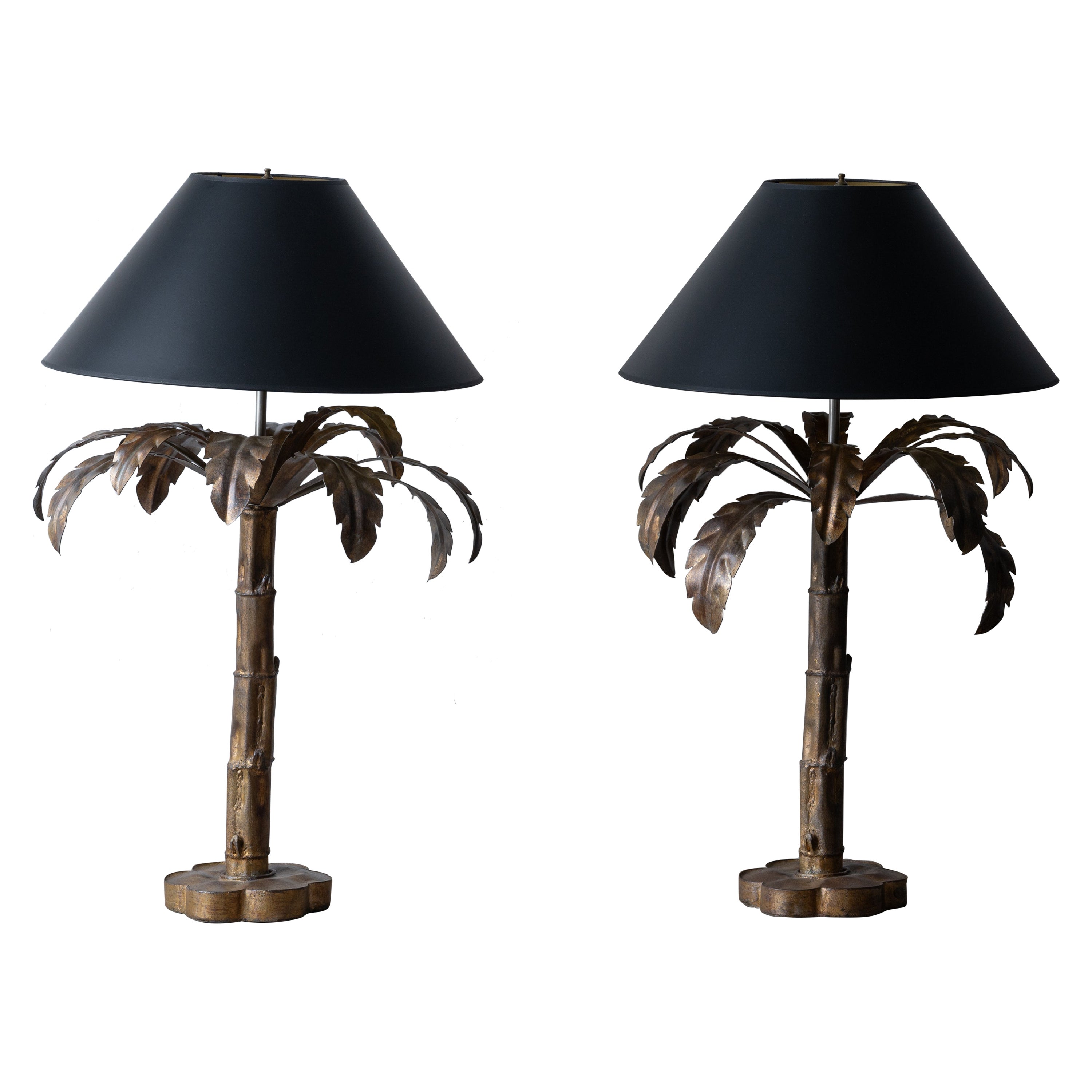 Niermann Weeks Palm Tree Table Lamps - A Pair