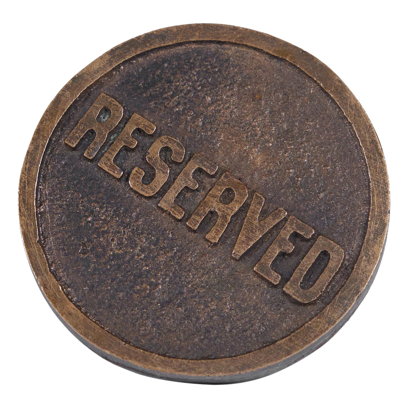 Brass "Reserved" Button For Sale