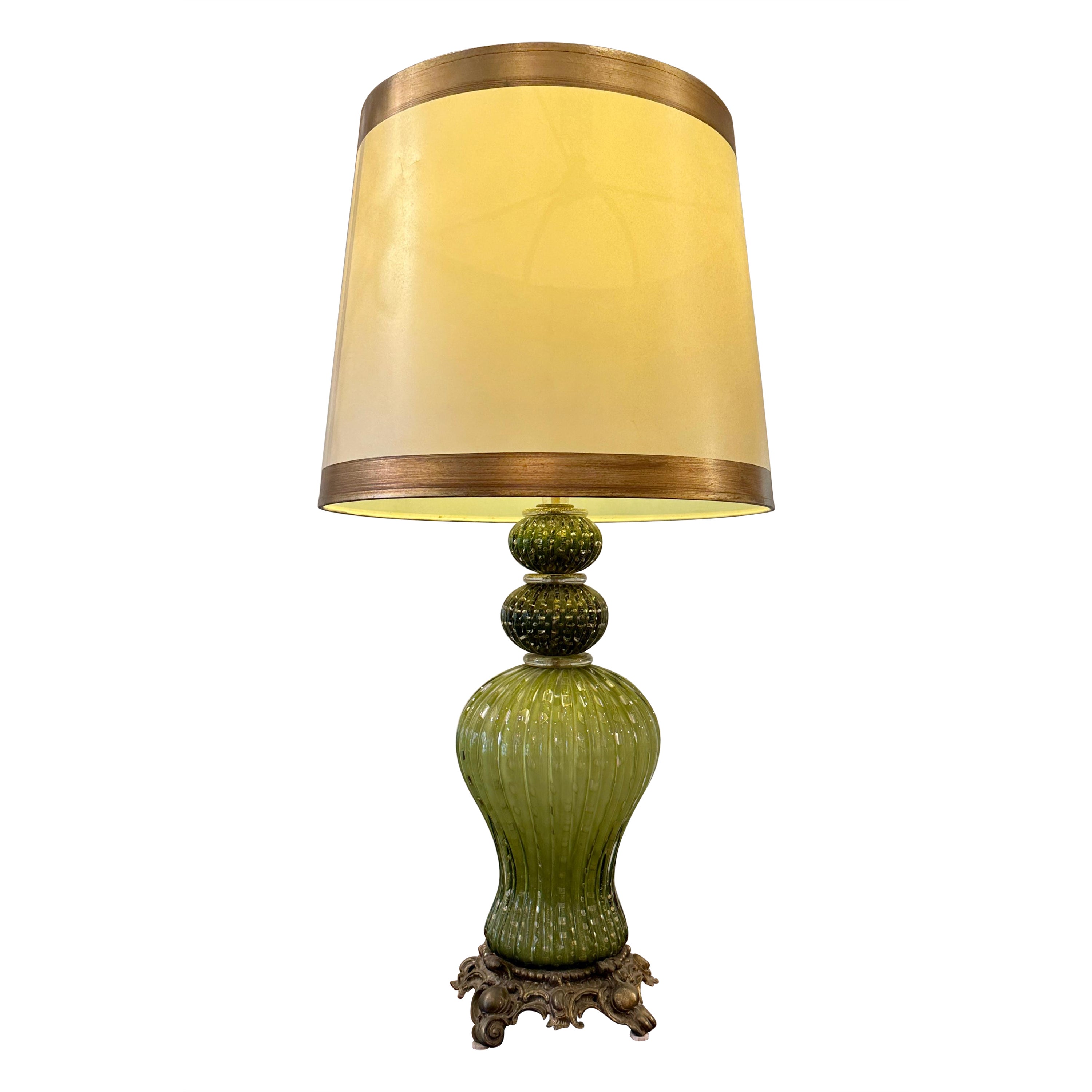 Große Vintage Murano Glas Lampe