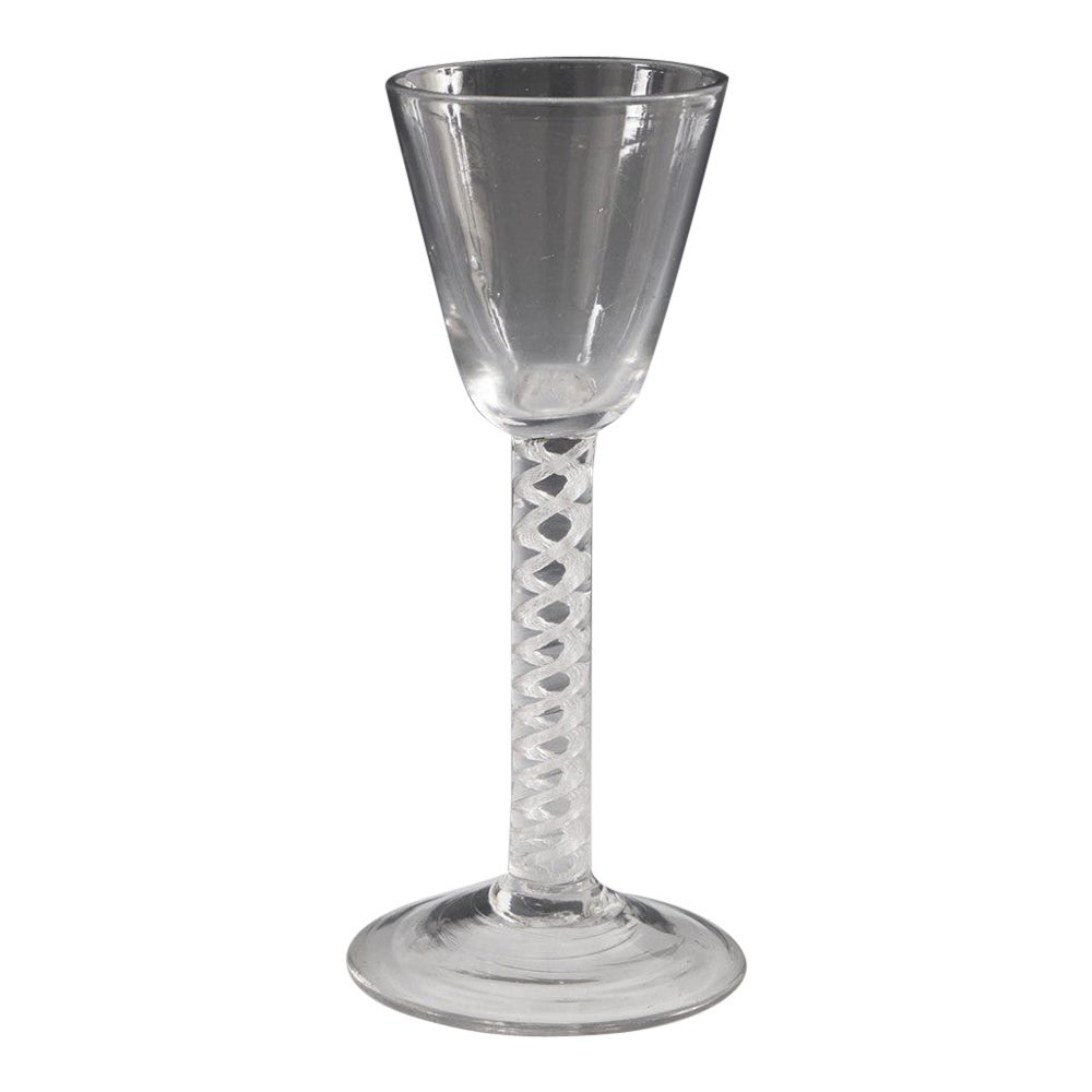 Air Twist Stem Georgian Wine Glass c1750 For Sale