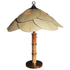 Uchiwa style Miranda AB table lamp, Sweden, 1960s