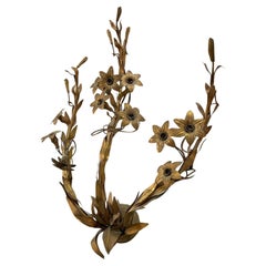 40s XL French 11 Light Gilt Bronze Floral Form Wall Lamp/Sconce style Jansen