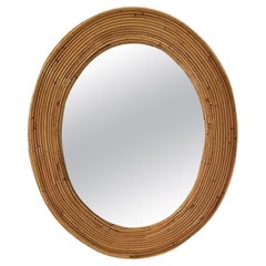 Mid Century Reeded Bamboo Mirror