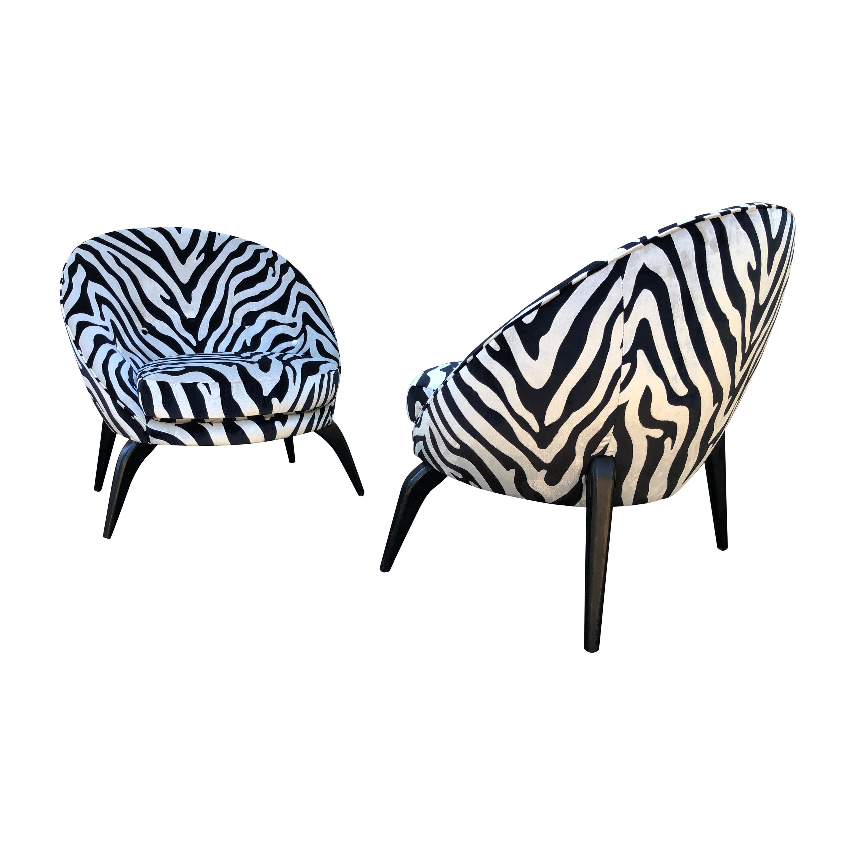 Magnificent Pair Jack Sherman for Chaircraft of California Pom Pom Chairs 