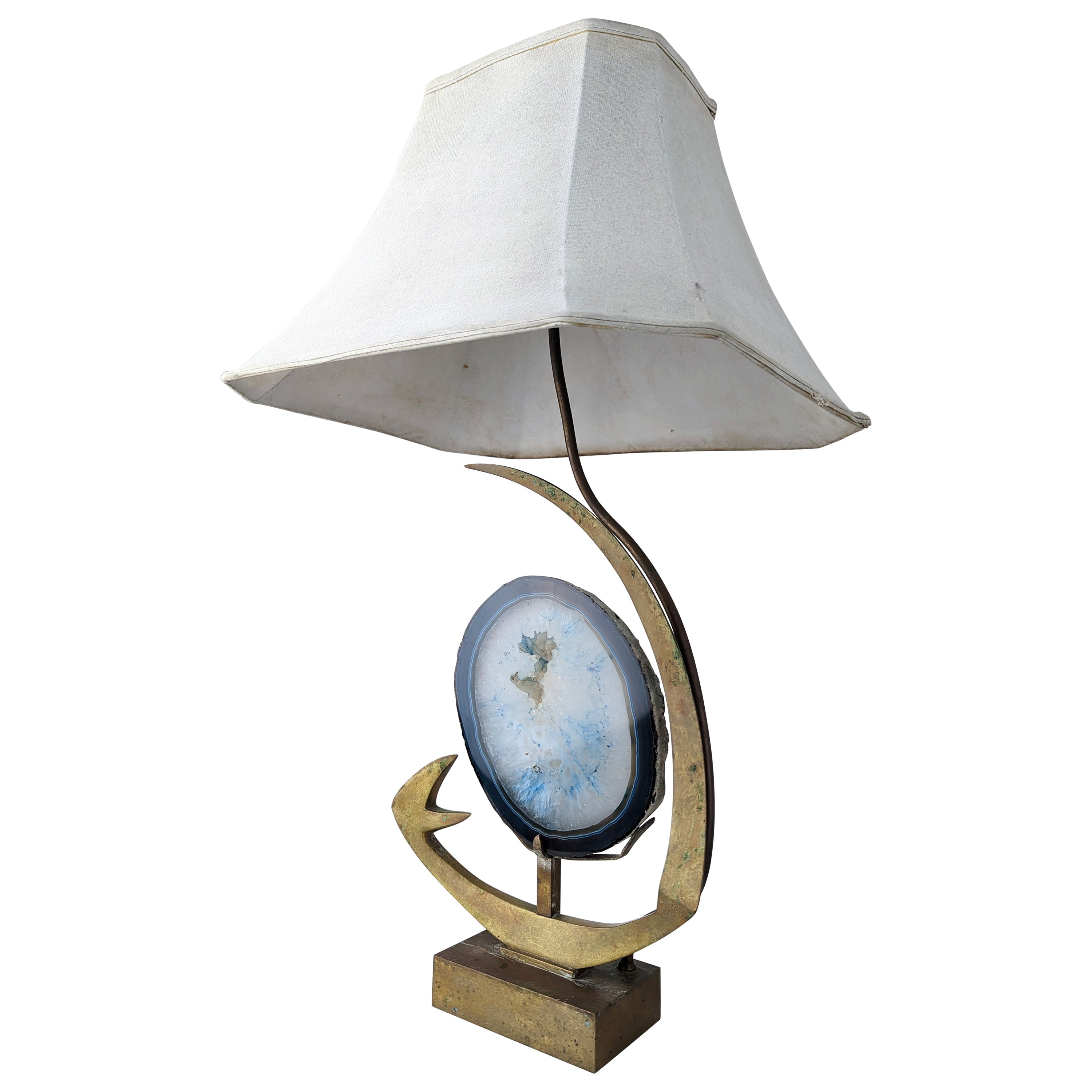 Table lamp sculpture signed Willy Daro 1970s For Sale