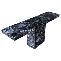 Vintage Post-Modern Breccia Marble Console Table, Italy, c.1980