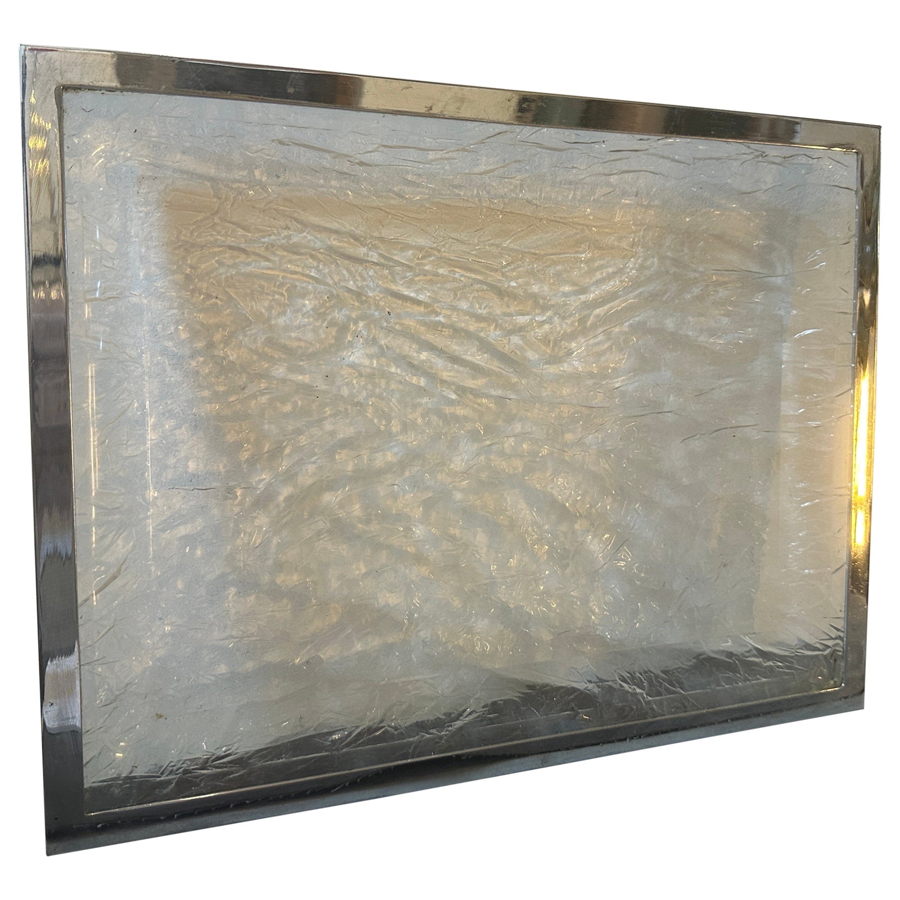 1980s Modernist Lucite and Silver plated Italian Tray by Ulderico Cavinato