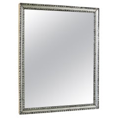 Antique Silver Painted Antique Mirror Frame, France, Late 19th Century