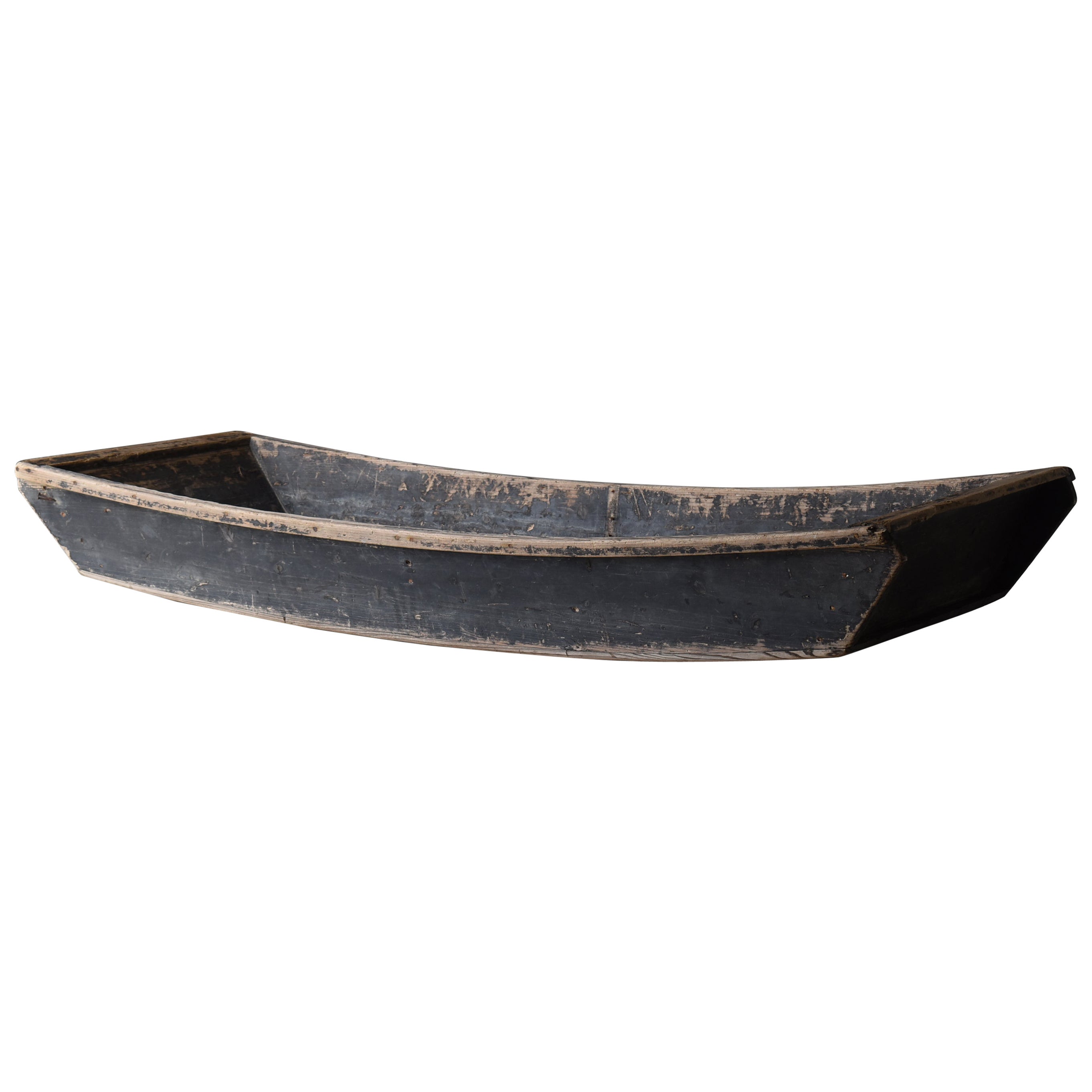 Barco Japonés Antiguo de Madera 1860-1900 / Cuenco de Madera Wabi Sabi Mingei