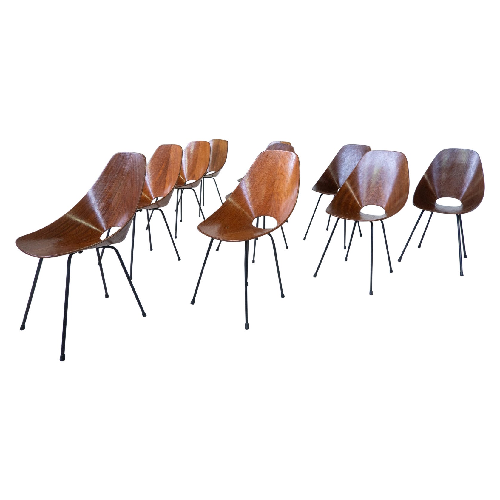 Mid-Century Vittorio Nobili "Medea" dining chairs, Italy 1955 - Sold per piece  For Sale