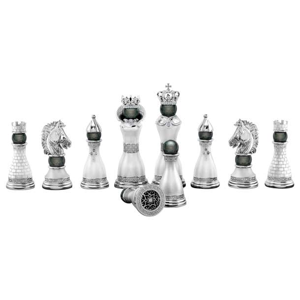 Silver Royale Chess Set For Sale at 1stDibs
