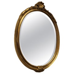 Very Pretty French Oval Gilt Wall Mirror   