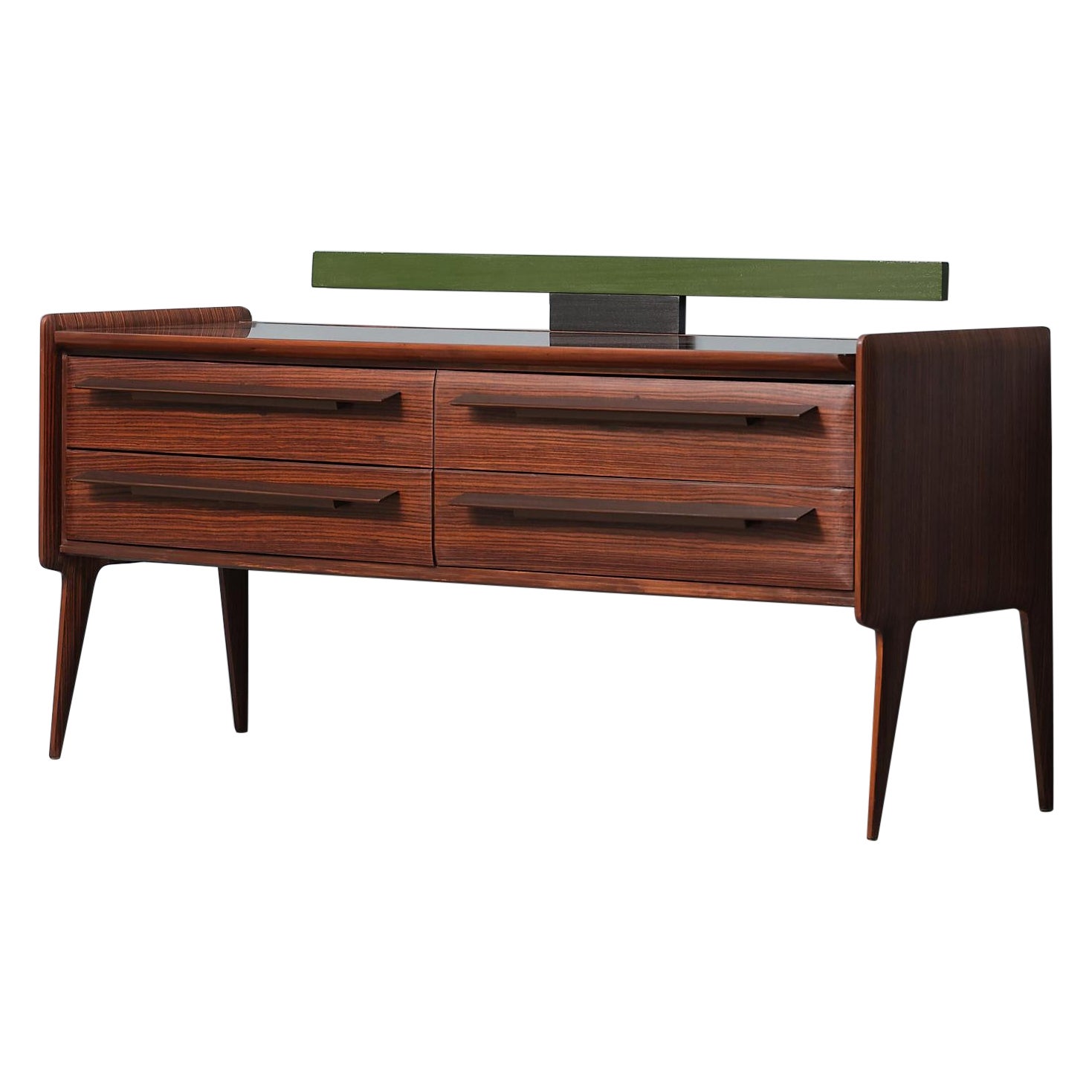 Italian Design 1950s Exotic Wood Chest of Drawers with Contemporary Flair