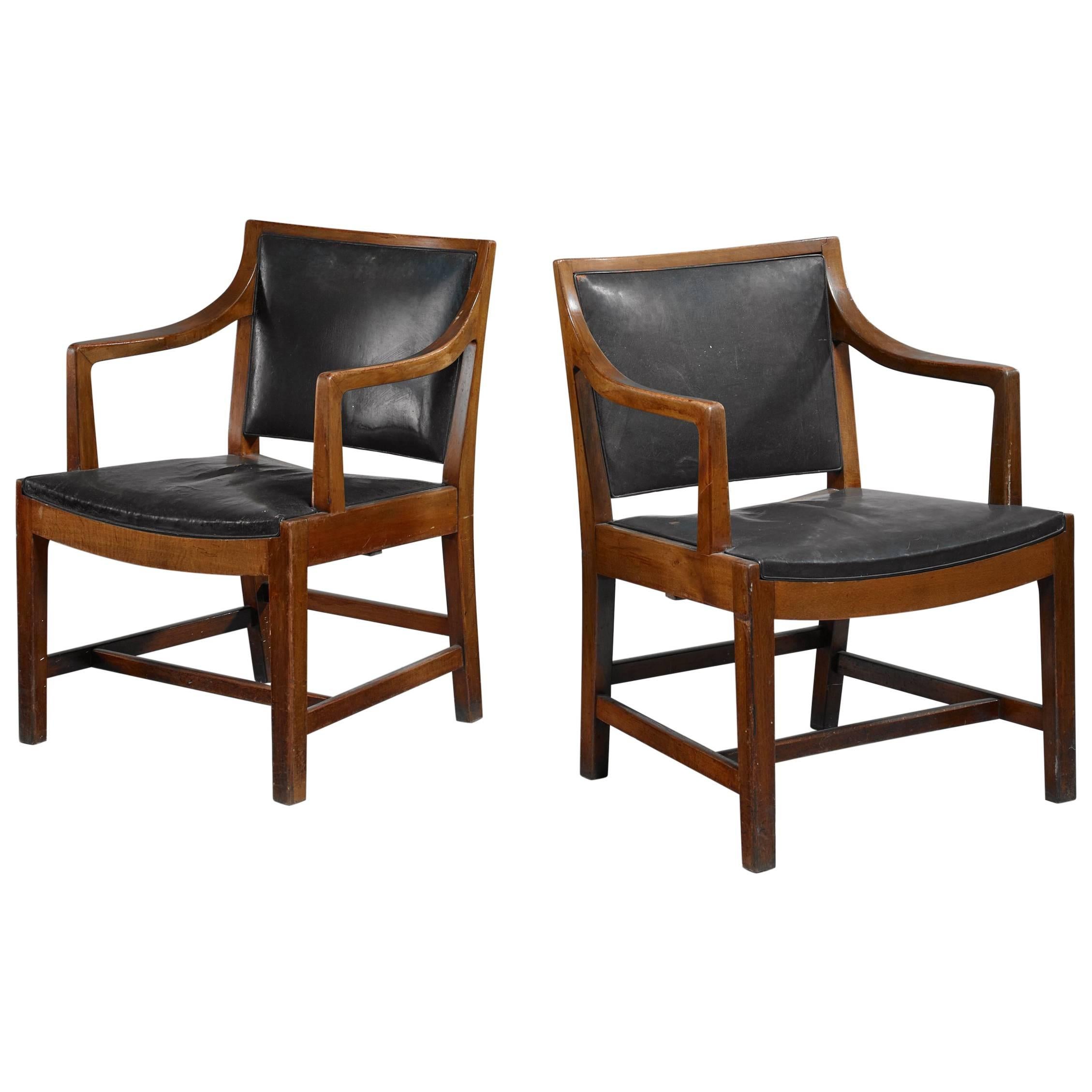 Pair of Kay Fisker Attributed Danish Armchairs, 1940s-1950s For Sale