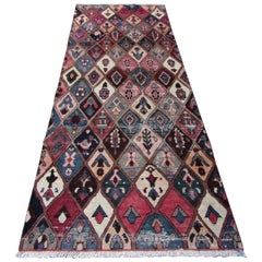 Handmade Retro Persian Style Bakhtiari Runner Rug 3.3' x 8.5', 1970s, 1Q59