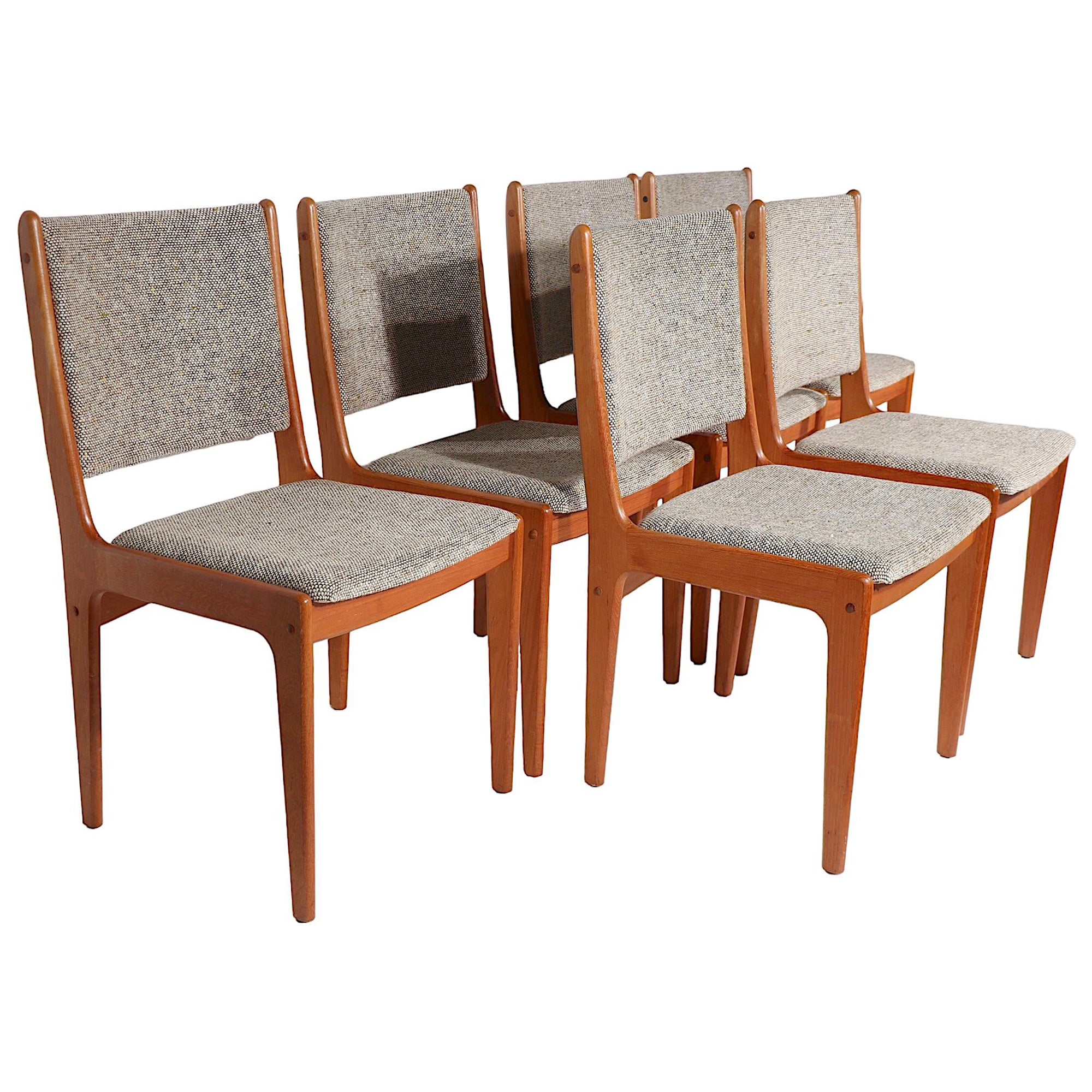 Danish Mid Century Modern Dining Chairs by Johannes Andersen for Uldum Mobler  For Sale