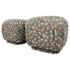 Pair of Oversized Pouf Ottomans