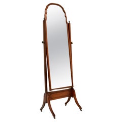 Antique Edwardian Cheval Floor Mirror