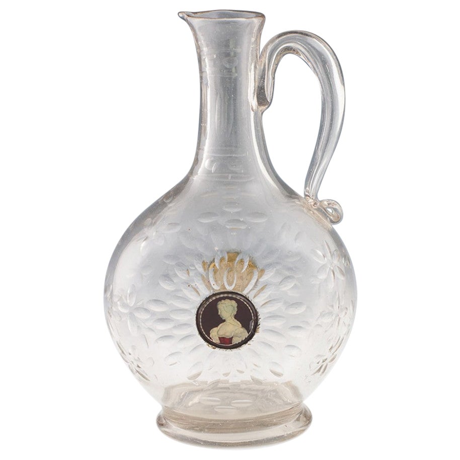 Claret-Krug aus Glas mit Zwischengoldglas-Medaillons aus Glas – um 1775 im Angebot