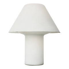 Used Frosted opal glass mushroom table lamp