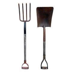 Early 20th Century Wooden and Iron Garden Tools, Pair