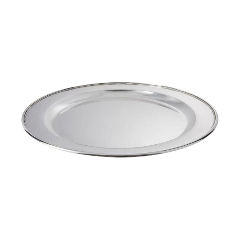 Seltene signierte Sterling Silber Georg Jensen gehämmert Tablett im Angebot