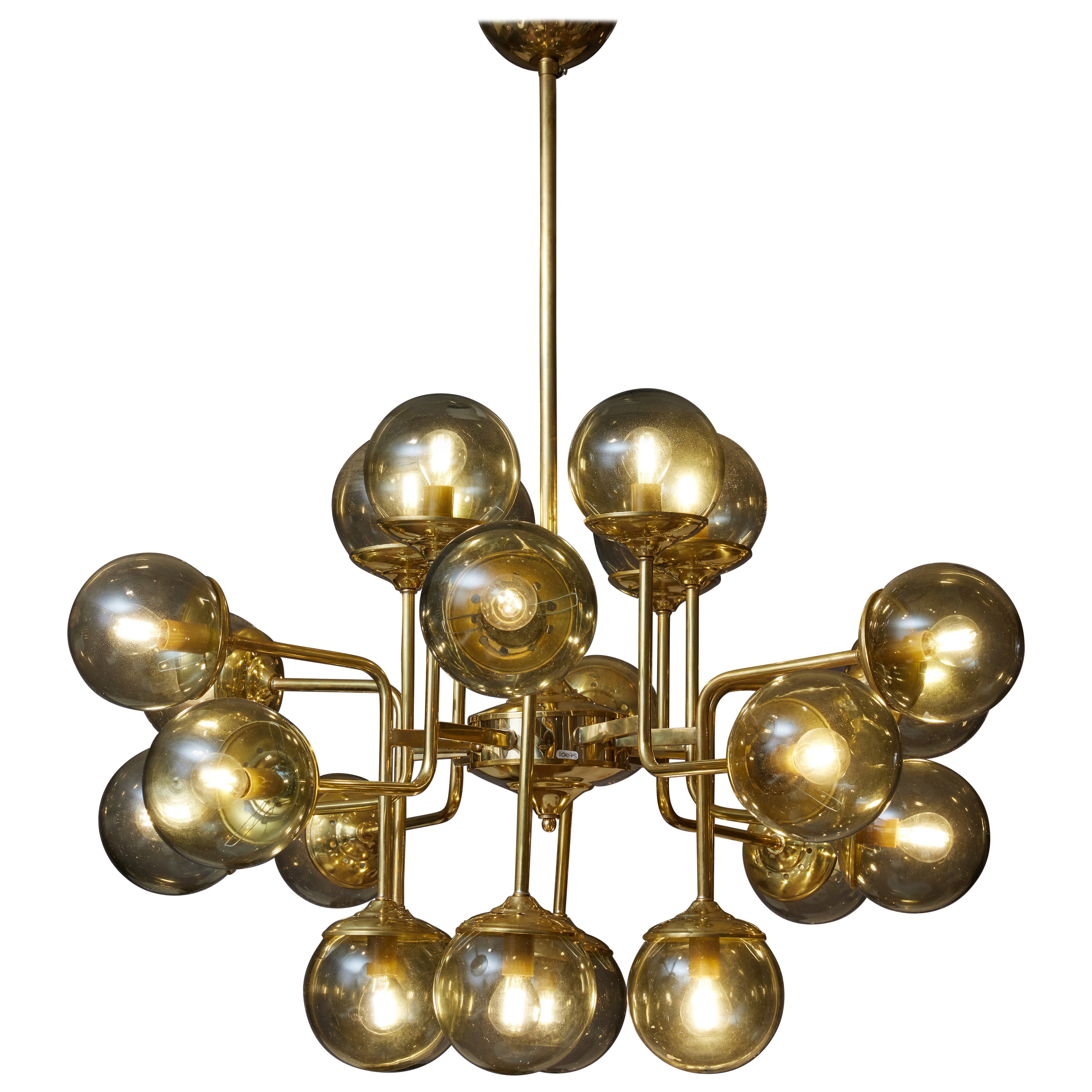 Brass chandelier by Studio Glustin For Sale