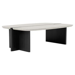 Table basseSurfside Drive par Man of Parts, petite, ivoire et noire